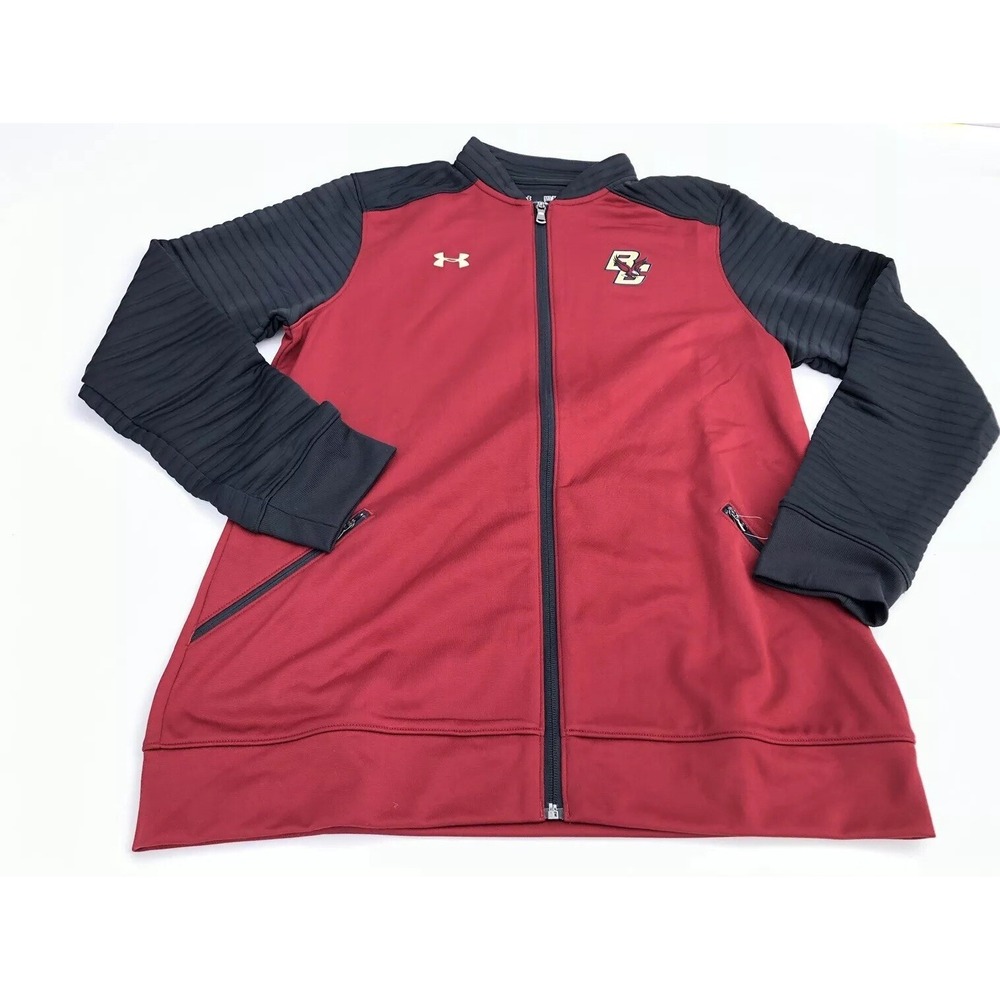 Under Armour UA Women's Sz M Loos‎ Fit Full Zip Track Jacket Boston College NCAA